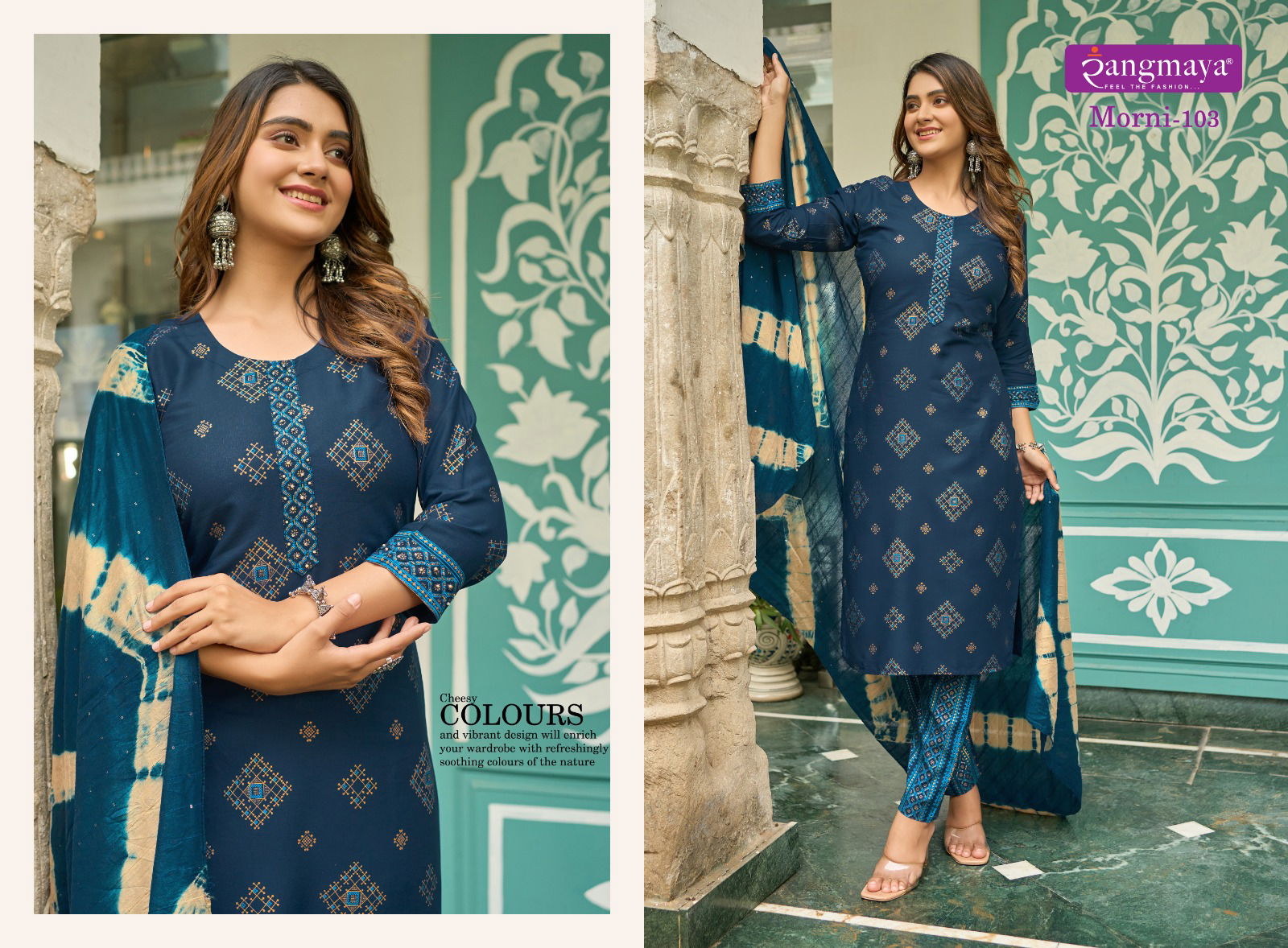 Rangmaya Morni Rayon Designer Readymade Suits Catalog